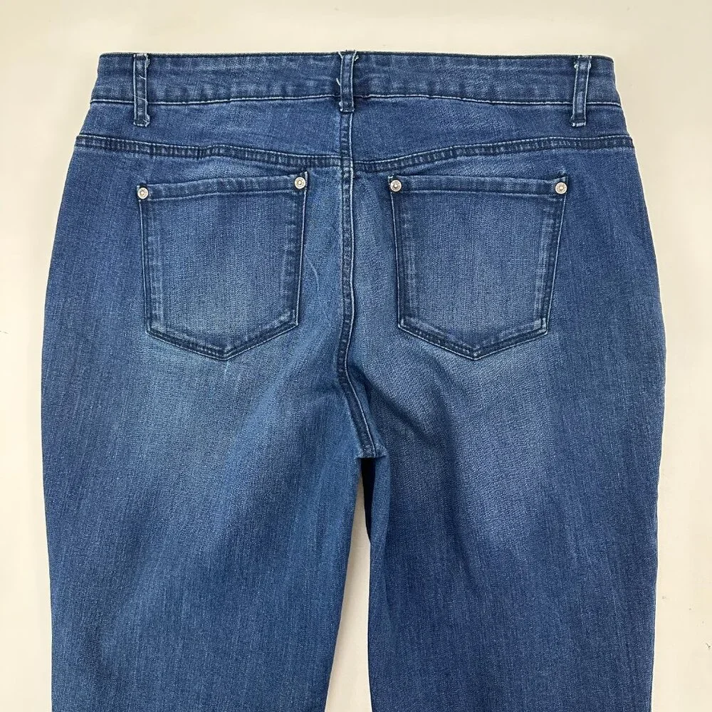 Gloria Vanderbilt Rail‎ Straight Women's size 8P Dark Wash Blue Denim Jeans